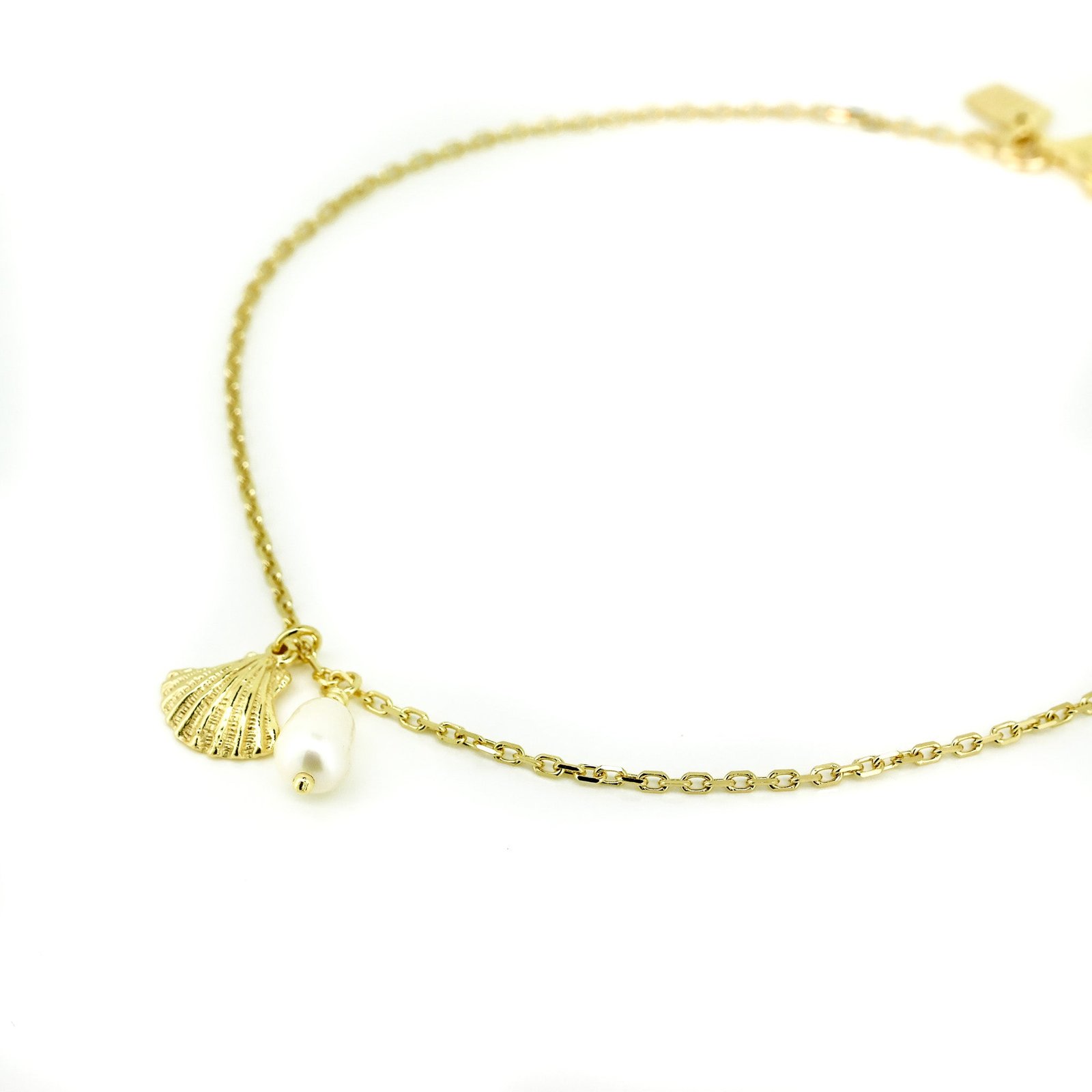beach love shell pearl anklet gold vermeil freshwater pearl coastal jewellery australia