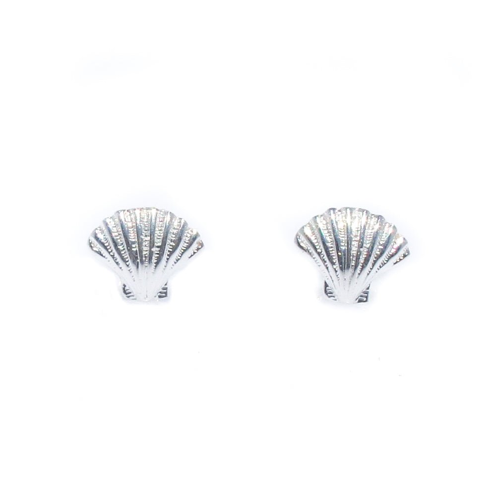 Sterling silver shell stud earrings minimalist coastal jewellery Australia
